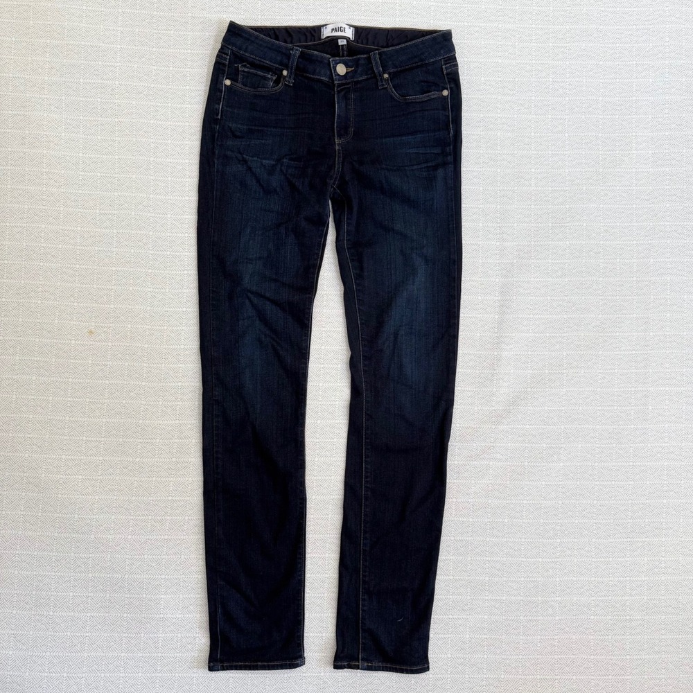 Paige Skyline Skinny Jeans Womens 29 Dark Indigo Blue Denim